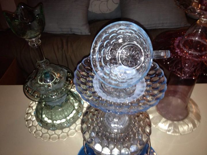 what to do with all of our crystal depression carnival glass, repurposing upcycling