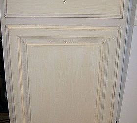 kitchen cabinet remake pickled to beachy, I used two coats of Annie Sloan s chalk paint white washed paint thinned with water with an off white paint distressed and clear coated with a poly top coat