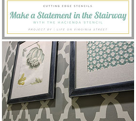 make a statement in the stairway with the hacienda stencil, painting, stairs, wall decor