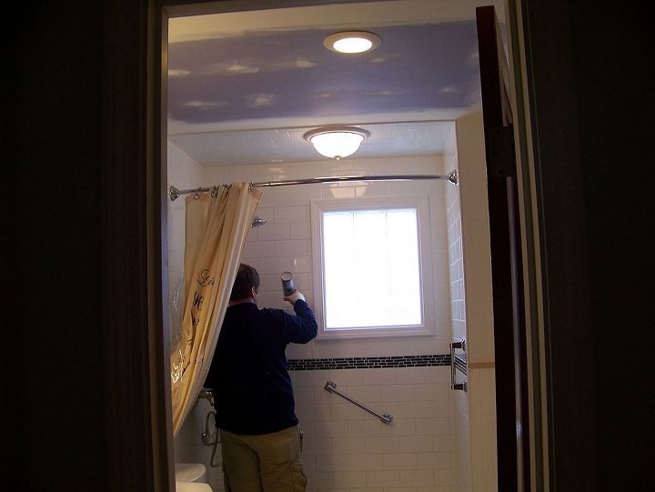 a puny 50 s bath remodel, bathroom ideas, home improvement, We replaced the windo with a glass block so we could have more privacy and much more light