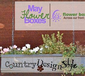 may flower boxes across our huge front porch makes me happy, curb appeal, diy, flowers, gardening, how to, woodworking projects, We made and planter 6 flower boxes across our front porch
