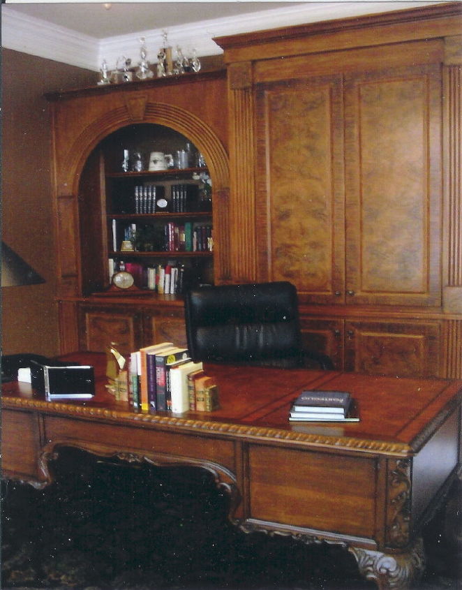 just to clarify and clear up any confusion i love wood it has a natural, home decor, painting, The CABINETS Originally white MDF PAINTED to match the book matched burl on the top of the tab