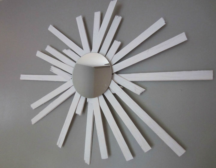 how to make a sunburst mirror from wood shims, crafts