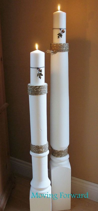post candle holders, crafts, repurposing upcycling, Final result
