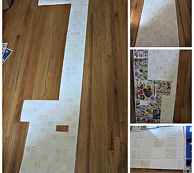 easy and inexpensive kitchen backsplash, home decor, kitchen backsplash, kitchen design, make a template of the backsplash with scrap paper in my case grocery ads