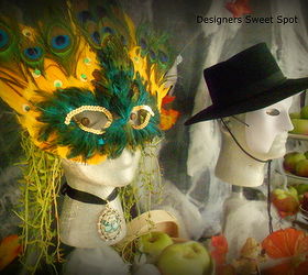 fall decor and a masquerade, seasonal holiday d cor, They sit in our dining room among a number of melons squashes and gourds that we grew ourselves More info is available on the blog Happy Fall