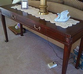 coffee table and sofa table refinish, painted furniture, Sofa table finished