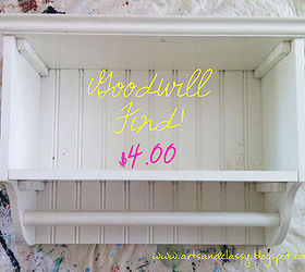 upcycling a goodwill find old bathroom storage shelf, painted furniture, shelving ideas, storage ideas, Look at this lovely Goodwill find I found An old wall mounting storage piece that would typically go in a bathroom as additional storage I am transforming it into an entryway shelf to hang my bags keys mail etc