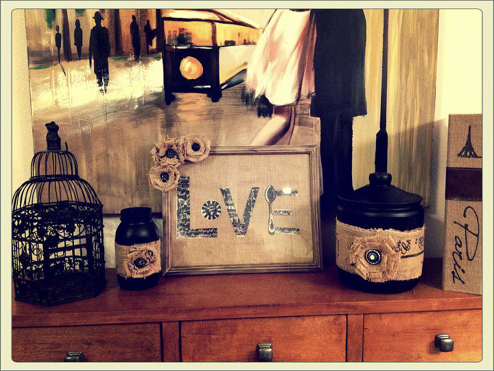 burlap and vintage buttons, chalkboard paint, crafts, repurposing upcycling, The burlap buttons and chalkboard paint trio