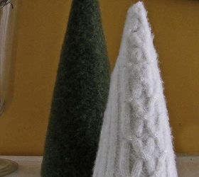 felted sweater trees, crafts, repurposing upcycling