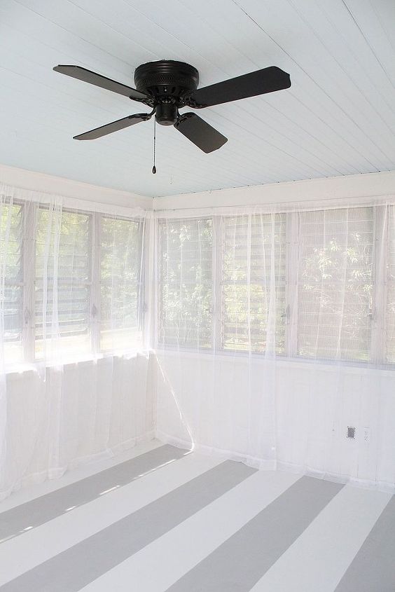 hanging curtains with tension wire, home maintenance repairs, reupholster, wall decor, window treatments, The curtains bring the breeze in allow me to still see the yard and hide my hideously old windows