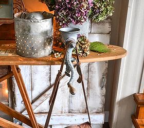 when gathered random junk becomes an entry table, foyer, home decor, painted furniture, repurposing upcycling