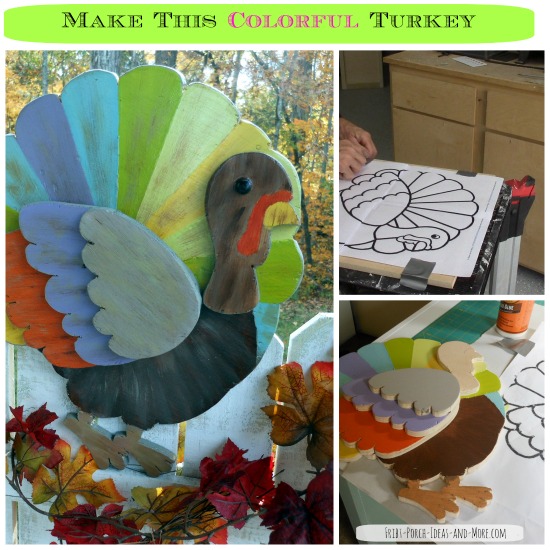bright cheery painted wood thanksgiving turkey, halloween decorations, seasonal holiday d cor, thanksgiving decorations, Colorfully painted Thanksgiving turkey makes a fun porch decoration
