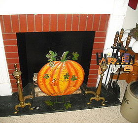 my fall and inside decorating for halloween, halloween decorations, seasonal holiday d cor, This pumpkin I bought at the Family Dollar for 10 and just saw it at our nursery for 45 It can slip in the ground or stand like I have it inside just love it cannot believe the price difference and it is perfect for here