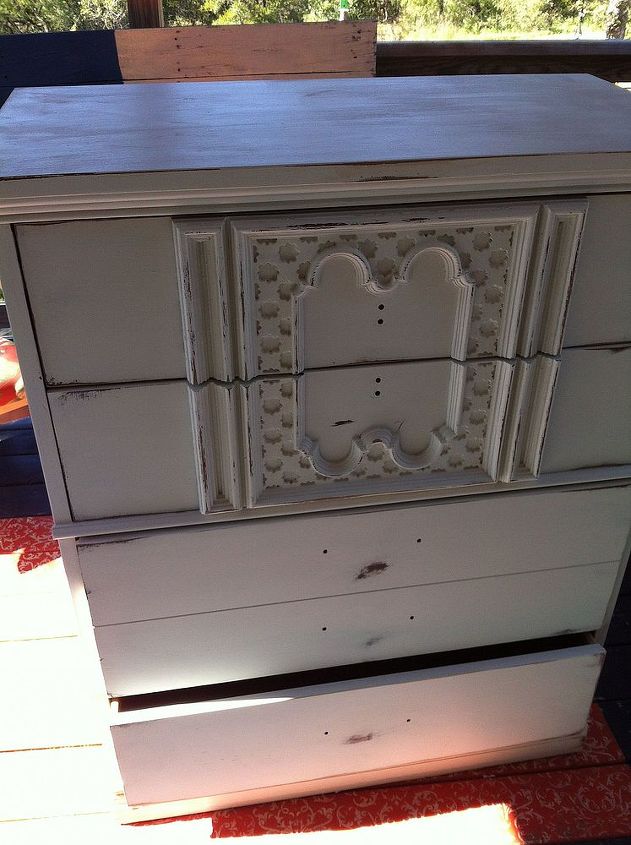 a new antique dresser from a freebie, chalk paint, painted furniture, It s half way there