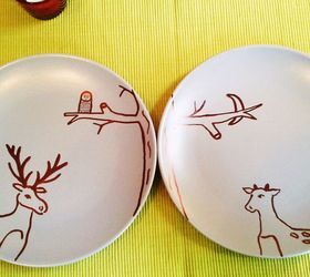 his n hers doe and stag plates sharpie craft, crafts