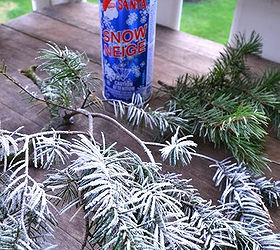 the many ways you can make it snow indoors, seasonal holiday d cor, Faux spray is my hero rather than an even mist hit your branches HEAVY in certain areas so it resembles the real deal It works