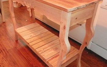 A sofa/hall table made from re-cycled wood