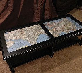 coffee table makeover with antique maps, chalk paint, painted furniture, The whole thing