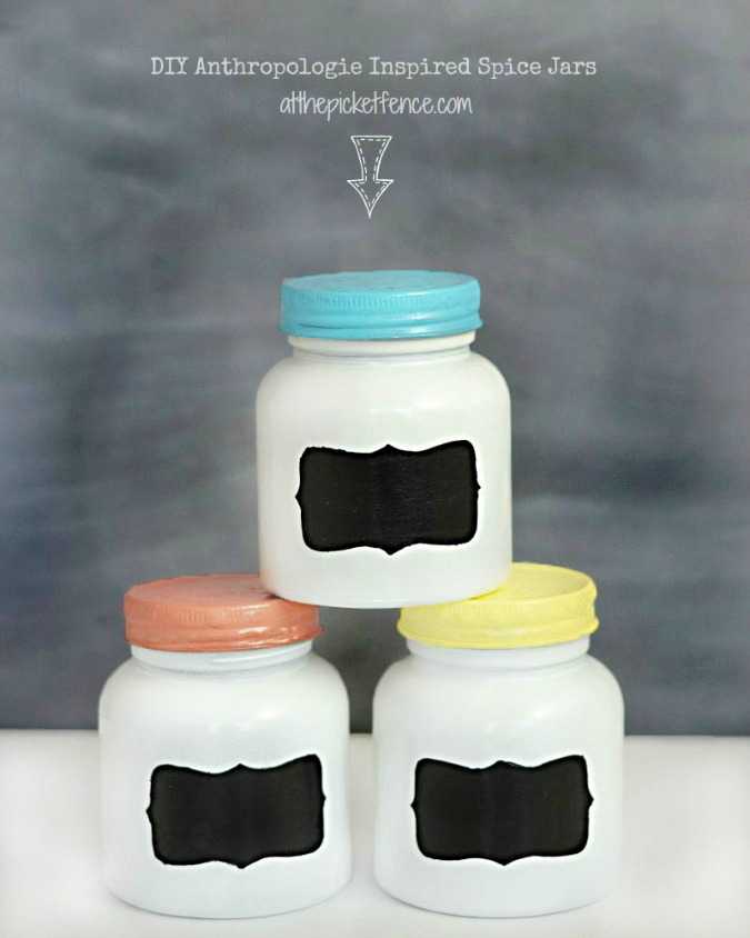 how to make your own anthropologie spice jars for a fraction of the cost, chalkboard paint, painting, Do you love those cute spice jars you see but the aren t in the budget or you can t find them Make your own