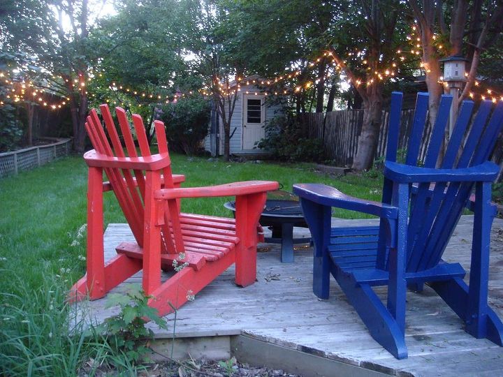 using christmas lights to brighten outdoor space year round, lighting, outdoor living, Nothing is more relaxing than lounging in the backyard on cool summer evenings with a glass of wine and a romantic glow