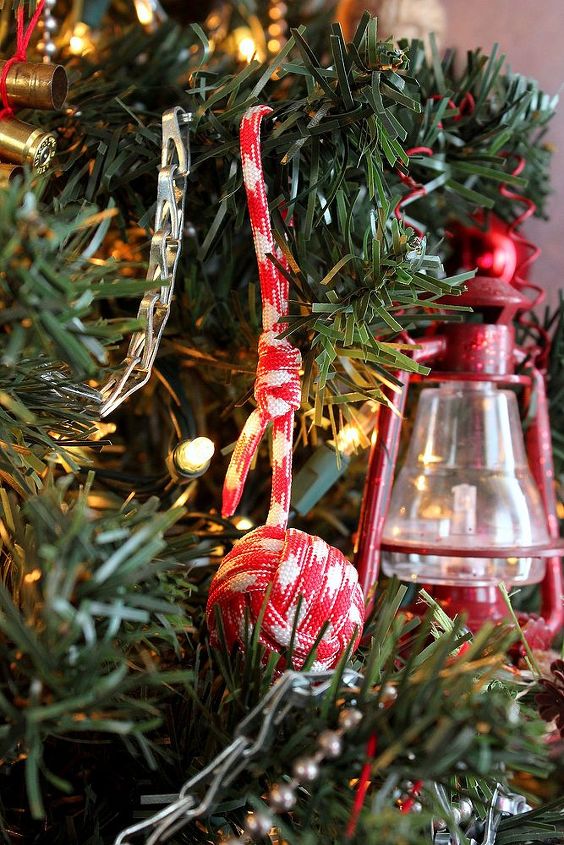 the man tree, christmas decorations, seasonal holiday decor, Paracord Monkey Fist Knot Ornament
