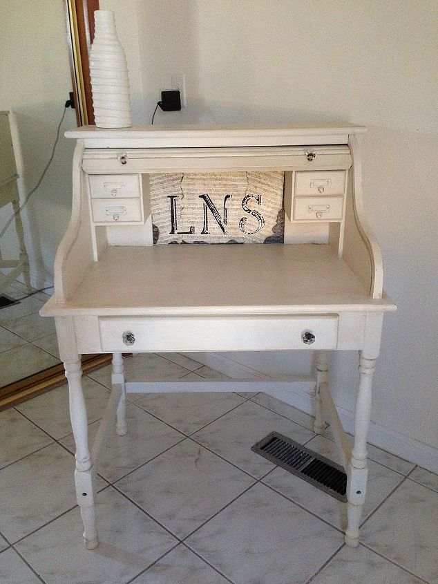 annie sloan s chalk paint desk from goodwill store, chalk paint, home maintenance repairs, painted furniture