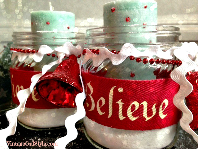 christmas believe candle gifts, christmas decorations, crafts, seasonal holiday decor