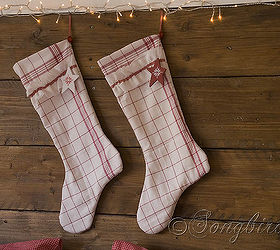 christmas decor in the bedroom, bedroom ideas, seasonal holiday decor, Why should Christmas stockings hang on your mantel They look very nice on your headboard too These one were made from kitchen towels