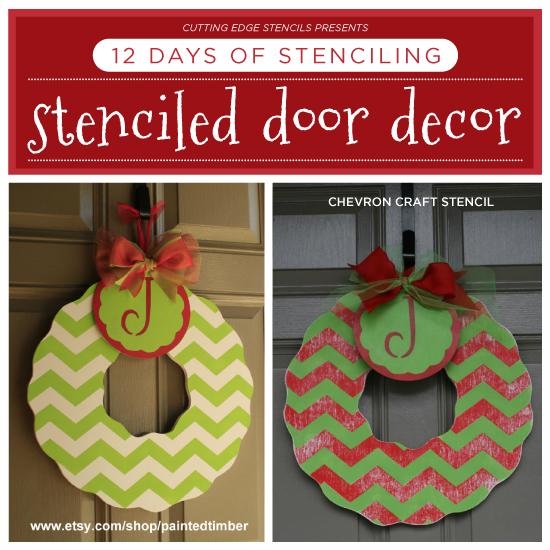 12 days of stenciling stenciled door d cor, crafts, seasonal holiday decor