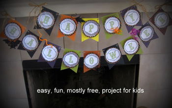 Halloween Banner from paint sample cards and cupcake liners