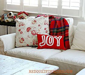 keeping it real holiday home tour, christmas decorations, seasonal holiday decor, Cozy corner of the couch old pillow still good