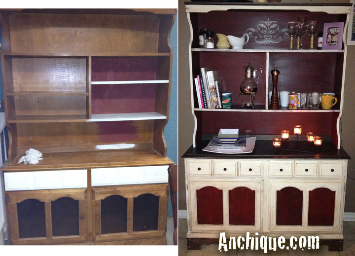 painted furniture, painted furniture, Before and After Buffet finished in ASCP Old White and Emperors Silk beforeandafter