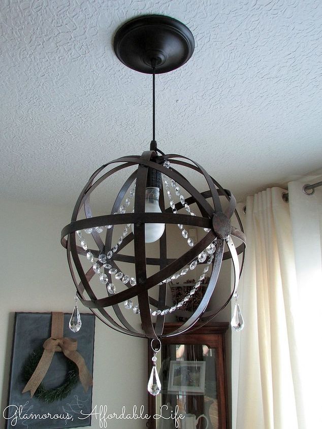 Diy Iron Orb Crystal Chandelier Hometalk Diy Iron Orb Crystal Chandelier Lighting