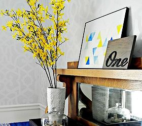 our blue grey and yellow dining room, home decor, Buffet styling