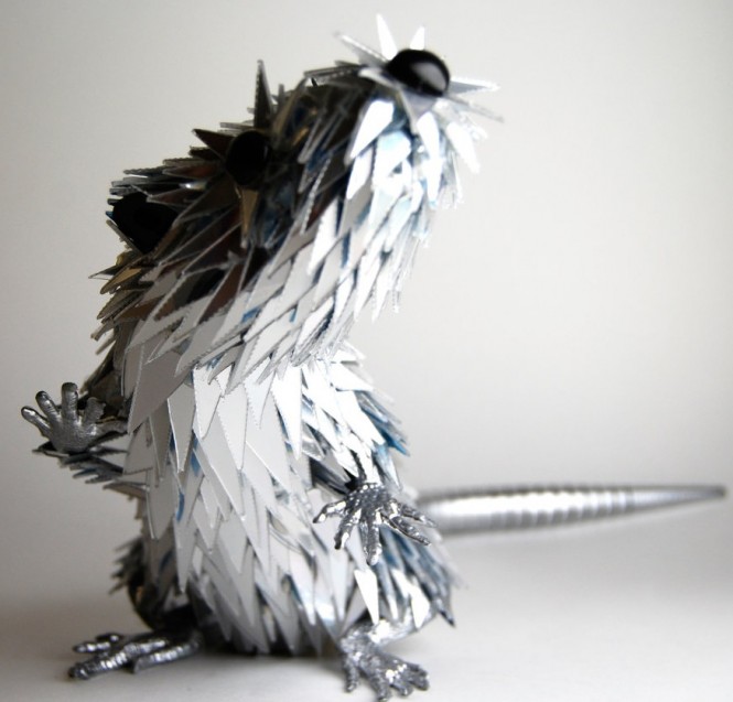 stunning sculptures made from discarded cd fragments, crafts