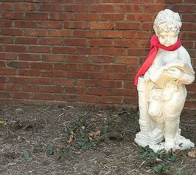 christmas past a home garden tour, christmas decorations, curb appeal, seasonal holiday decor, Garden statuary in winter