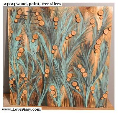 diy wall art tons of ideas, crafts, decoupage, home decor, wall decor, tree branch slice art paint then stick on the slices