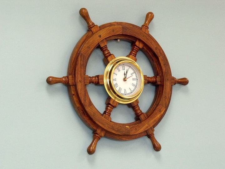 nautical wall decor, wall decor, Ship Wheel Clock Ships wheels provide a dramatic center of interest that changes any room from boring to chic
