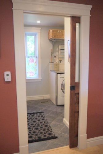 laundry room makeover in 1918 farmhouse, doors, home decor, home improvement, laundry rooms, View from the kitchen