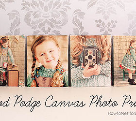 mod podge canvas photo prints, crafts, decoupage