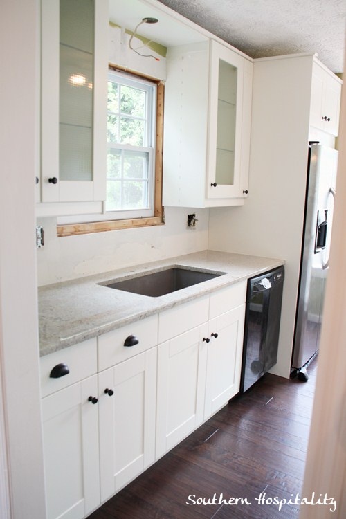 newly installed ikea kitchen, countertops, kitchen cabinets, kitchen design, Sink side of kitchen