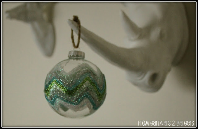 anthropologie hack chevron glitter ornament, christmas decorations, seasonal holiday decor