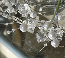 falling in love with tillandsia, gardening, Here is a close up of the pearl bead and light garland I can t wait to see this tonight