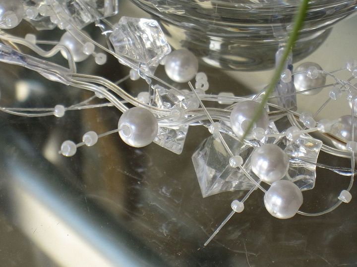 falling in love with tillandsia, gardening, Here is a close up of the pearl bead and light garland I can t wait to see this tonight