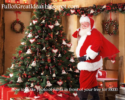 capture a photo of santa in front of your tree for free, christmas decorations, seasonal holiday decor, Another after photo using a different background but same santa