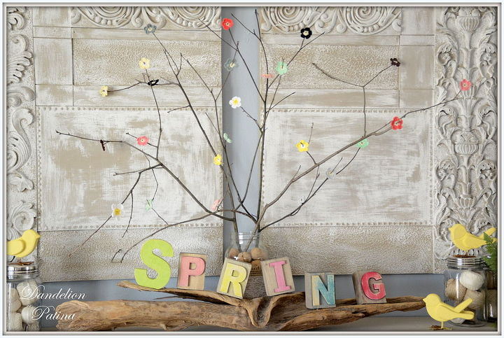 spring mantel 4 kids, crafts, fireplaces mantels, seasonal holiday decor
