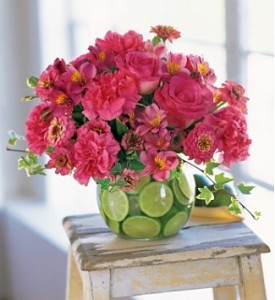color showcase shades of sorbet, home decor, Fresh flowers and fruit Does it get any simpler