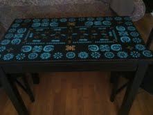 up cycling projects painted furniture, painted furniture, table has leaves that pull out from the sides to extend the table did not stencil those