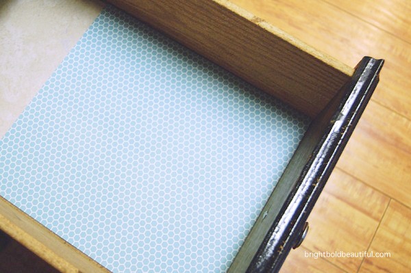 trick out your drawers with scrapbook paper, crafts, home decor, kitchen cabinets, kitchen design